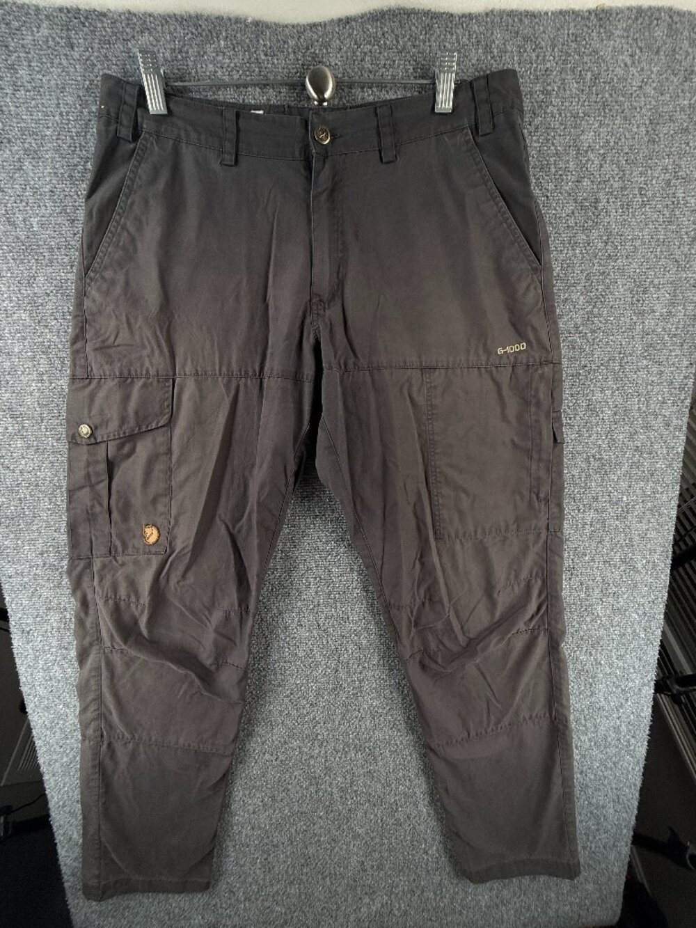 Fjallraven 32 Pants Gray Logo Hiking Straight Leg Mens Solid Gorp ACTL 33x32